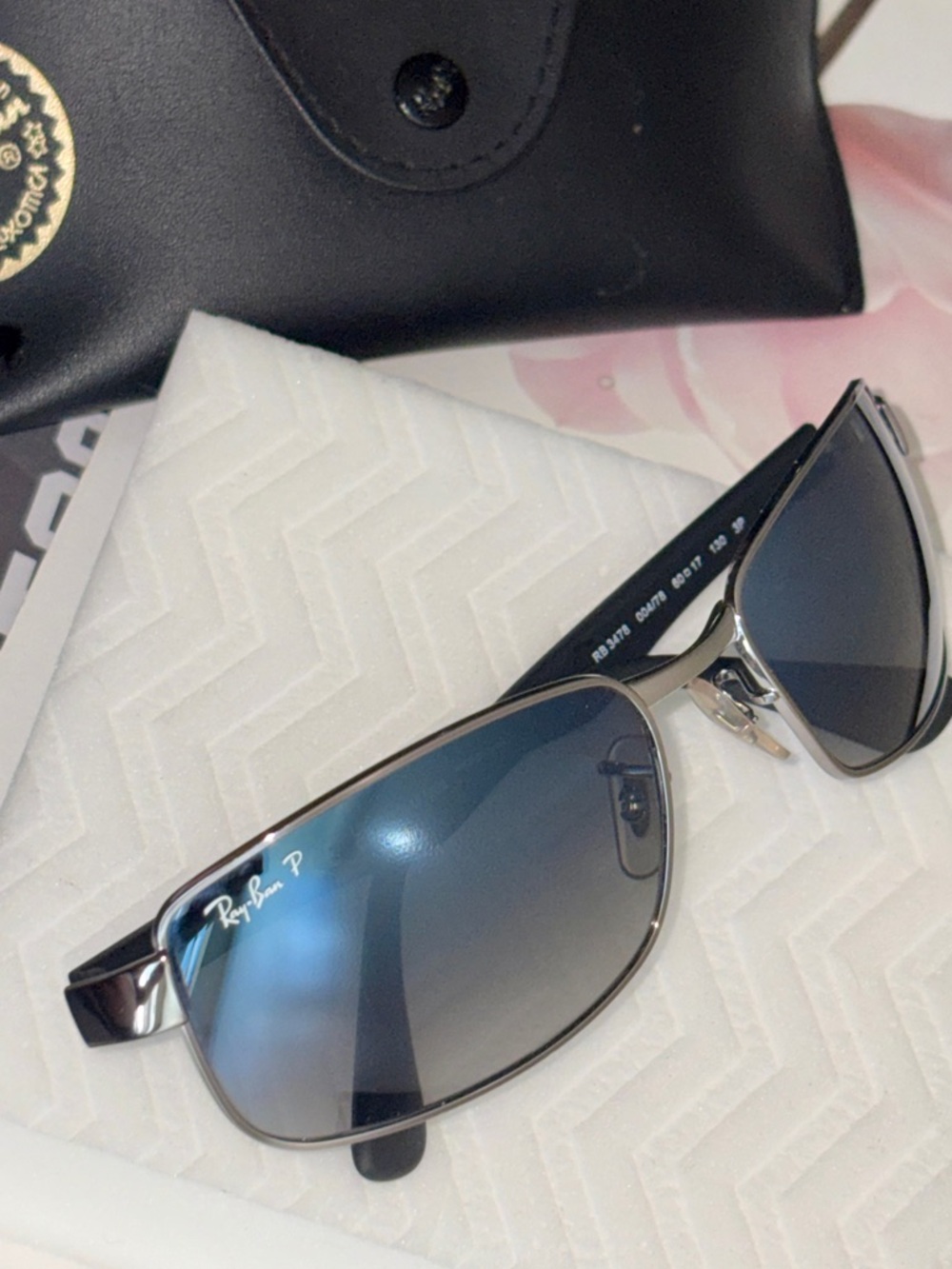 Ray-Ban Black Frame Sunglasses with Silver Temples